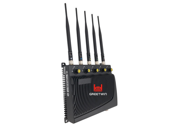 Black Color Five Band Blocker Cell Phone Signal Jammer with Adjustable RF Signal
