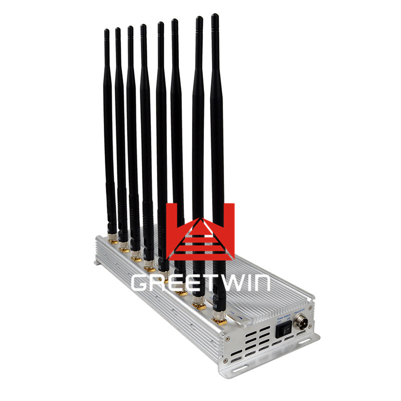 Desktop Cell Phone Signal Jammer VHF UHF GPS 4G LTE 3G Signal With 8 Bands