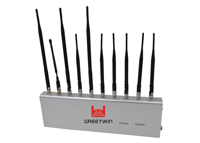 3G 4G LTE Lojack Cell Phone Jammer Wireless Signal Blocker With 10 Antenna